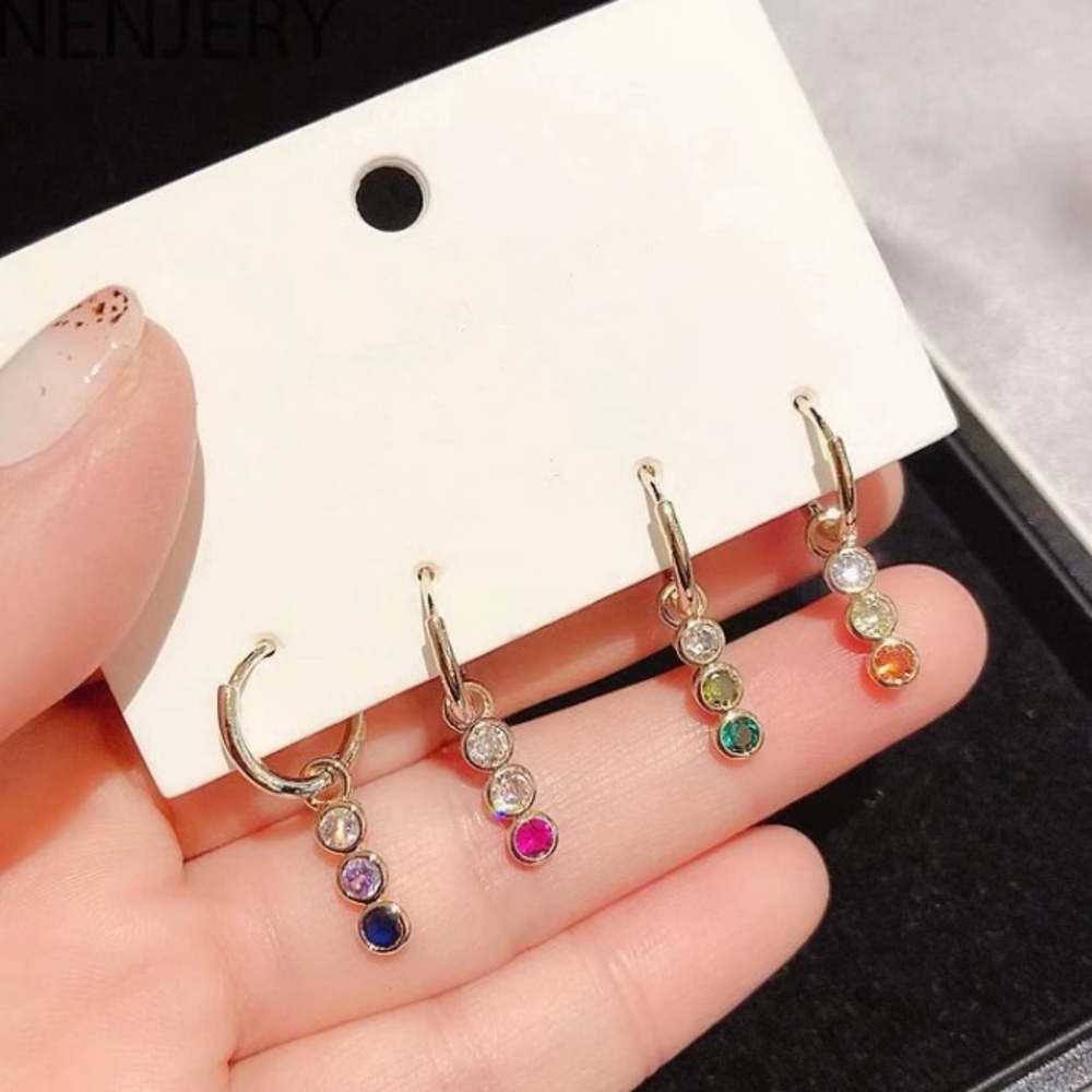 💥Insta two pairs set rainbow earrings